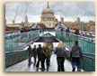 Painting of Saint Paul's Cathedral from the Millennium Bridge in London