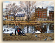 Painting of Barnes Pond in London
